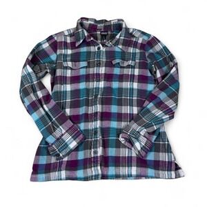 Patagonia Organic Cotton Plaid Flannel Button-Up Shirt Womens Size 6